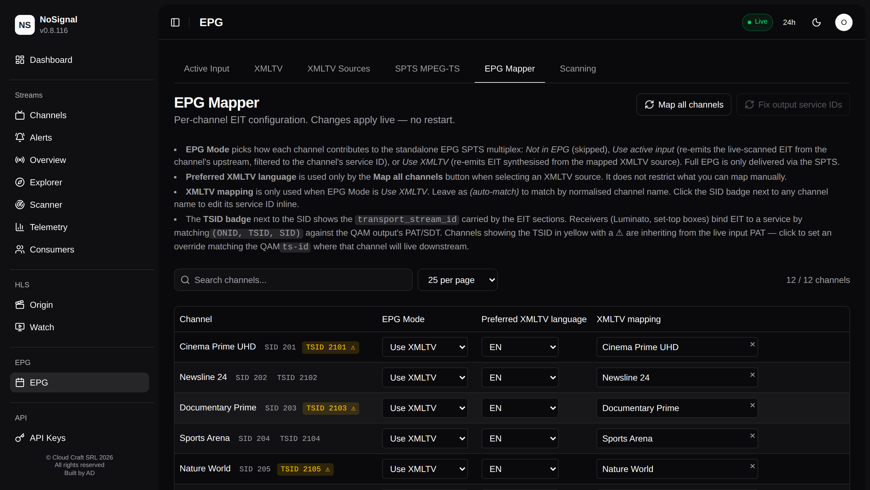 EPG mapper